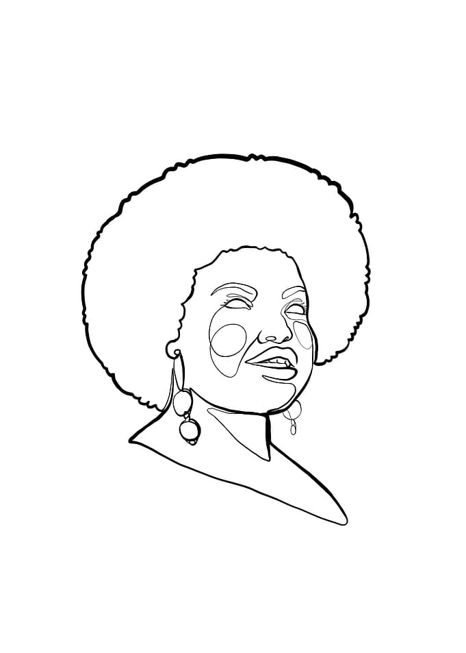 Woman Face One Line