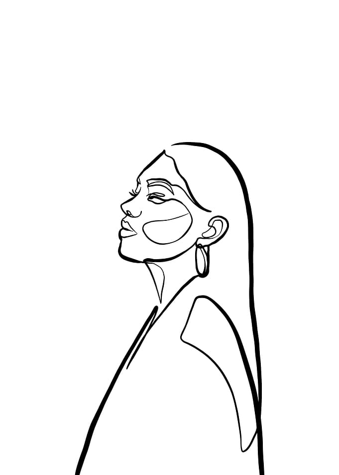 Woman Face One Line