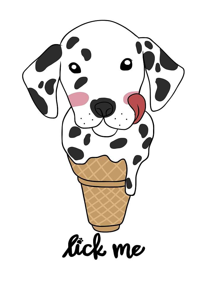 Dalmatian icecream lick me