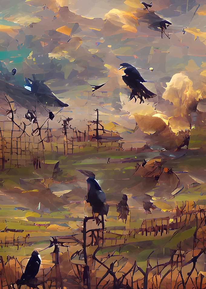 Field with crows