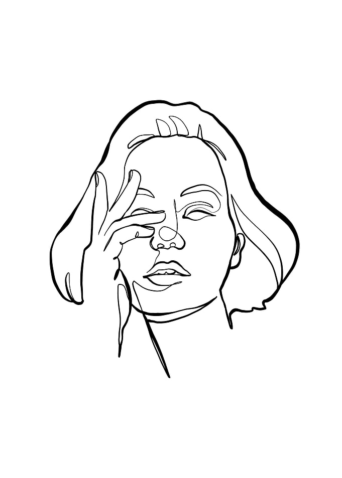 Woman Portrait One Line
