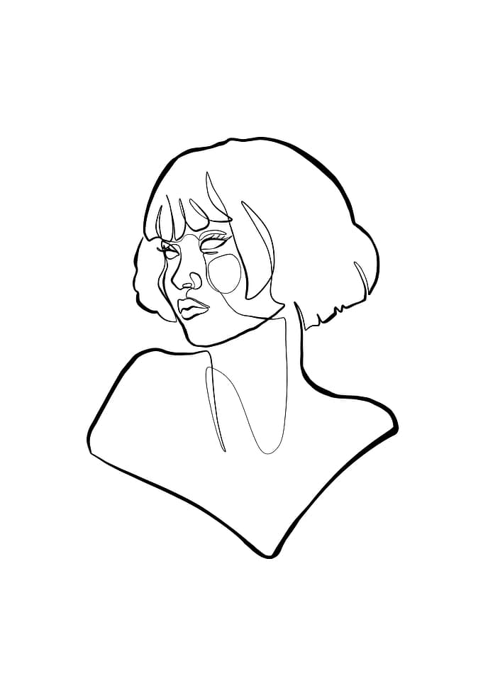 Woman Face One Line