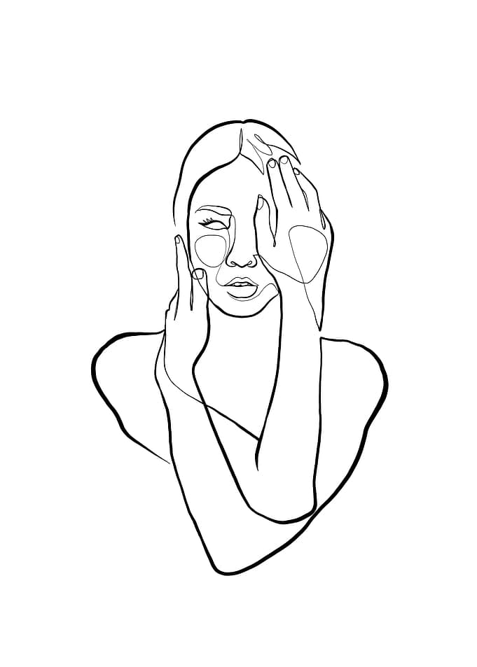 Woman Face One Line