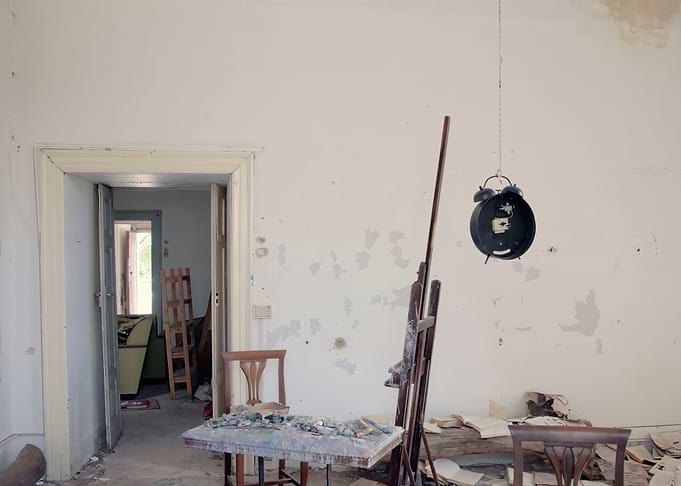 Abandoned painter room gri