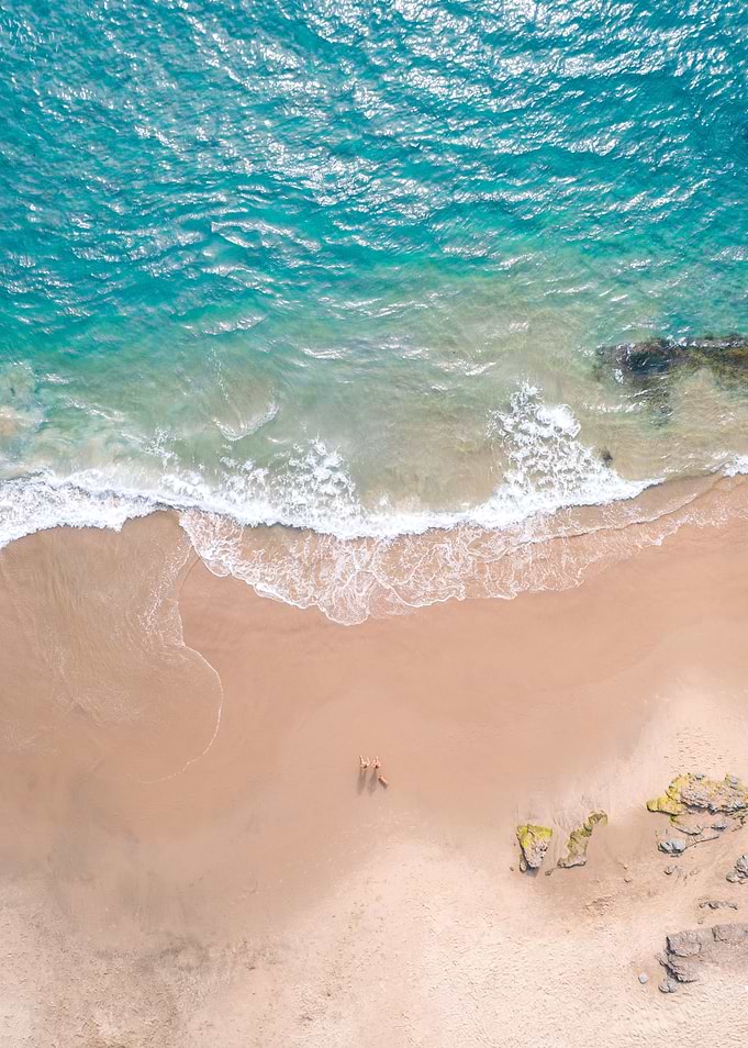 Couple and Corgi on Beach