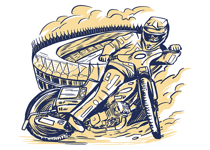 Motorbike rider in stadium