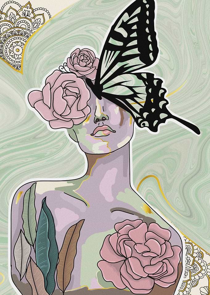 Fantasy woman torso art