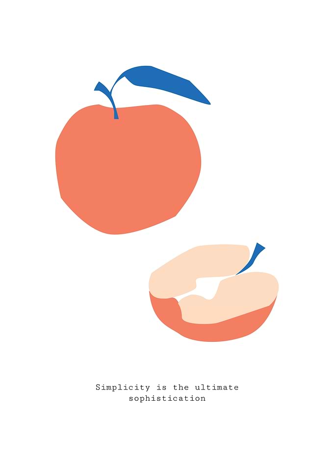 Apple fruit quote text art