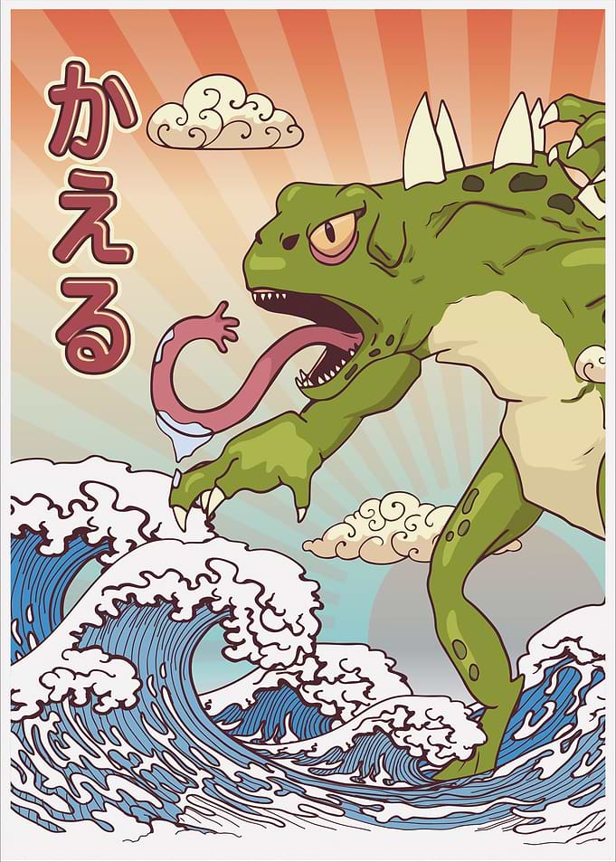 Kaiju Frog Kanagawa Wave