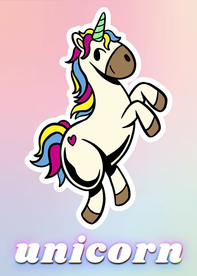 Colorful Unicorn Horse