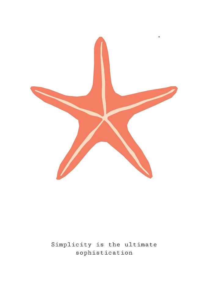 Starfish Sea life text art