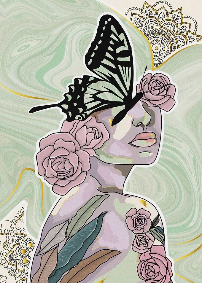 Fantasy woman portrait art