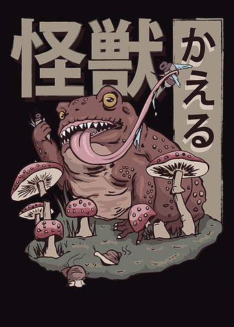 Cottagecore Kaiju Frog