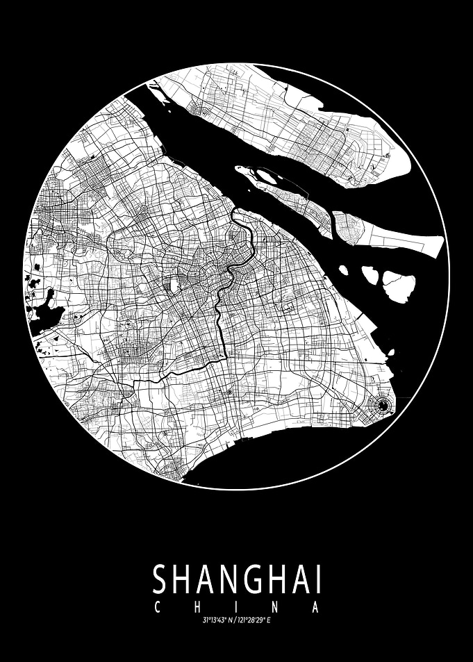 Shanghai Map Full Moon