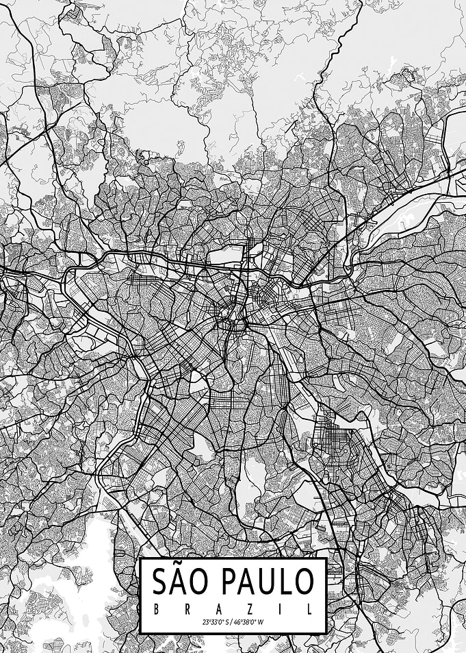 Sao Paulo Map Light