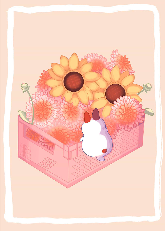 Bunny and flowers