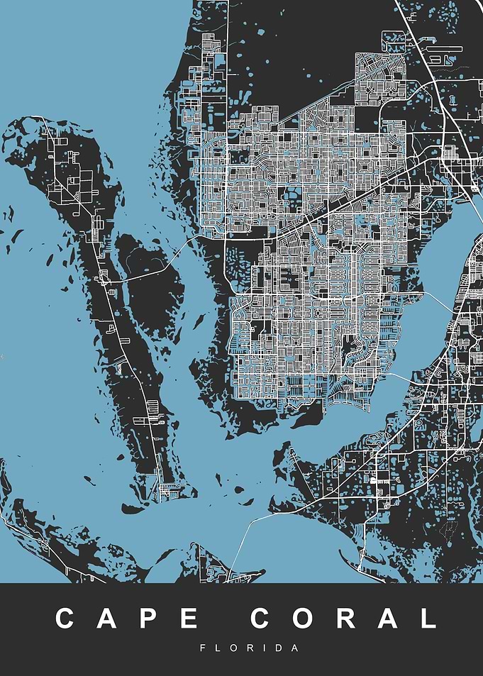 CAPE CORAL Map FLORIDA USA