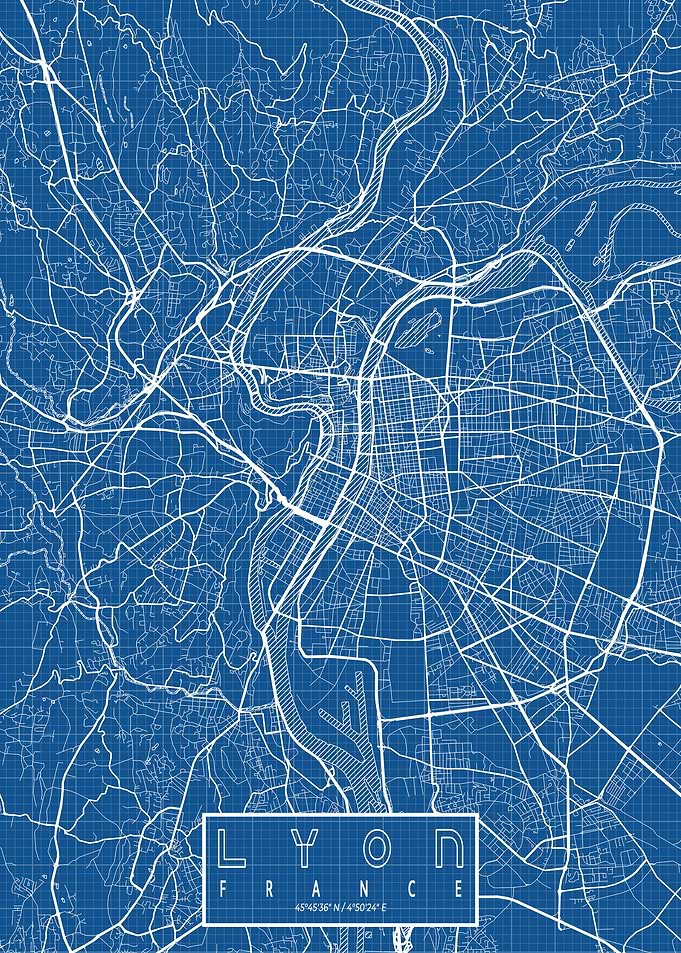Lyon City Map Blueprint