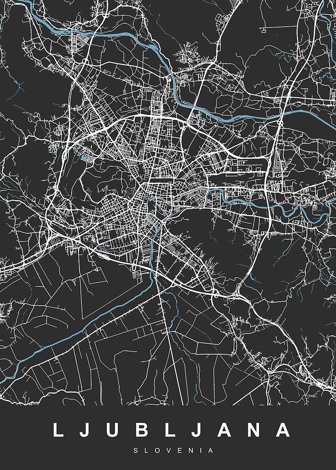 LJUBLJANA Map SLOVENIA