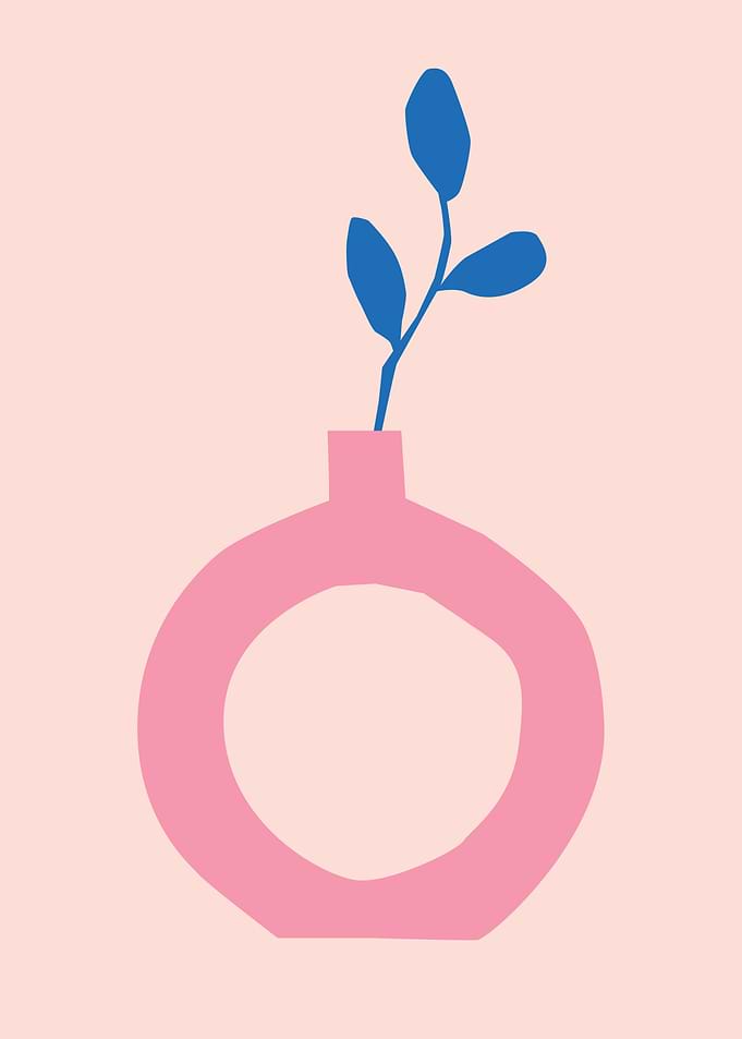 Flower vase and leaf decor
