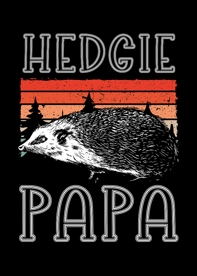 Cute hedgehog dad retro