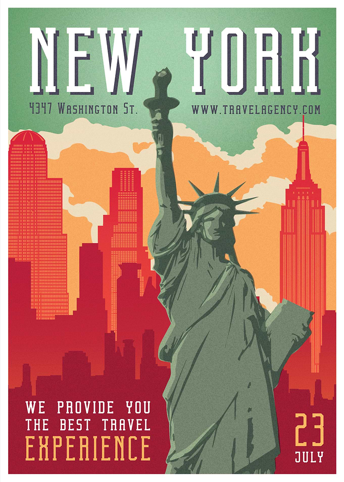 Retro New York Skyline