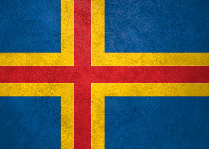Flag of Aland on Wall