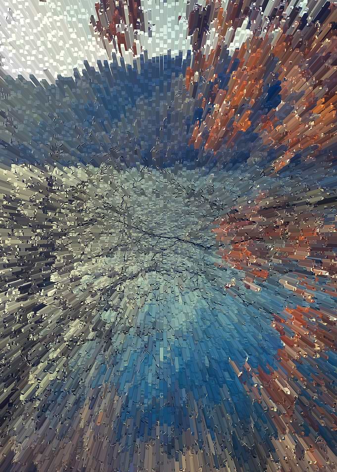 Abstract vintage lake