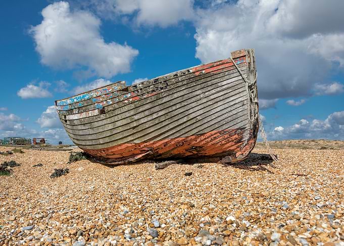 Abandoned wooden boat