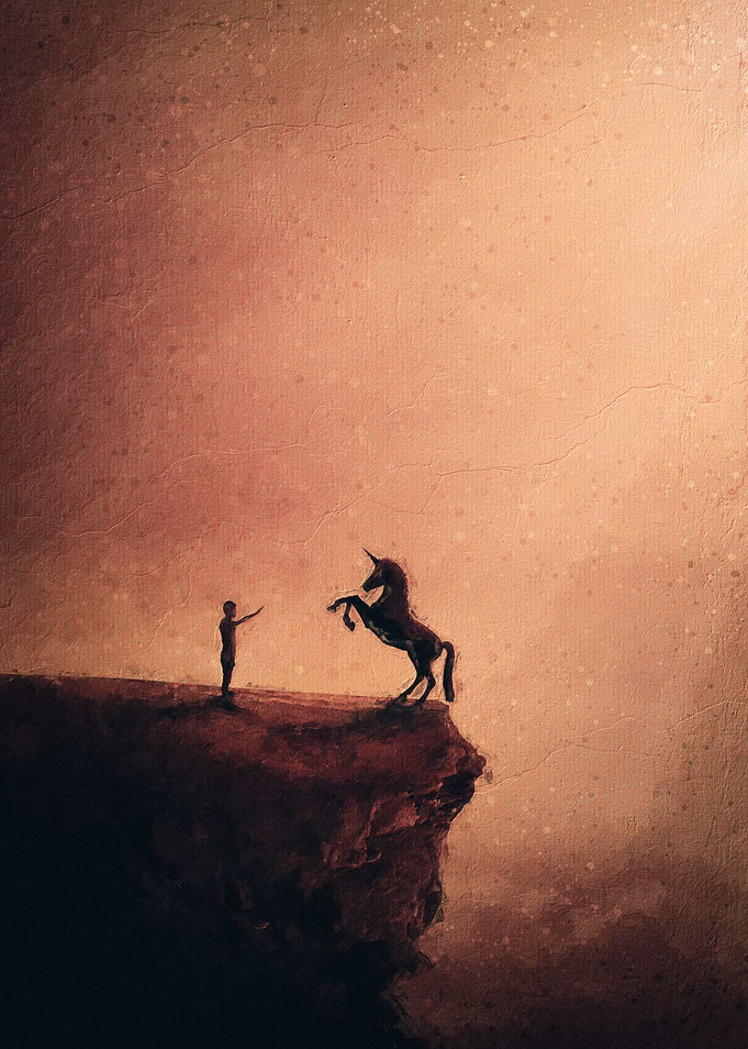 wild unicorn painting