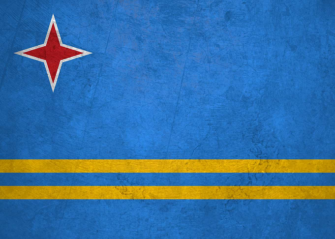 Flag of Aruba on Wall