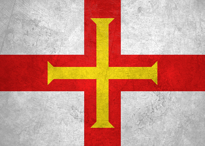 Flag of Guernsey on Wall