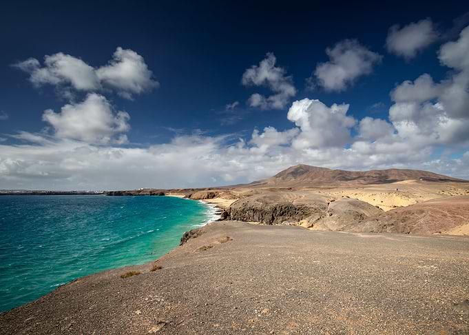 Spain landscape, blue sky
