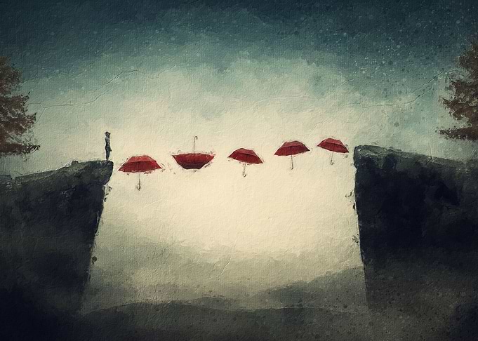flying umbrellas bridge