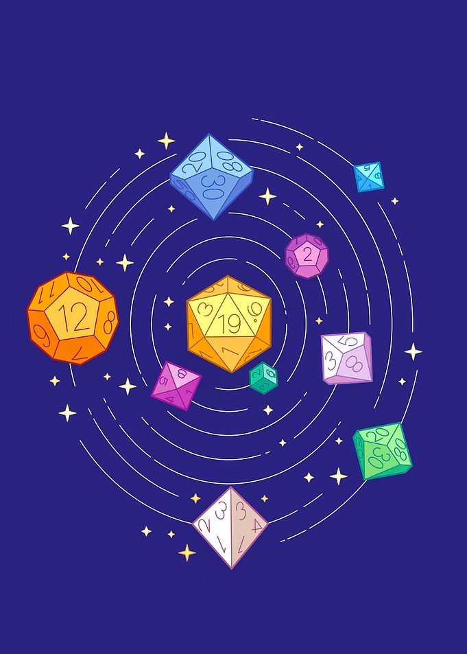 Role playing space dice