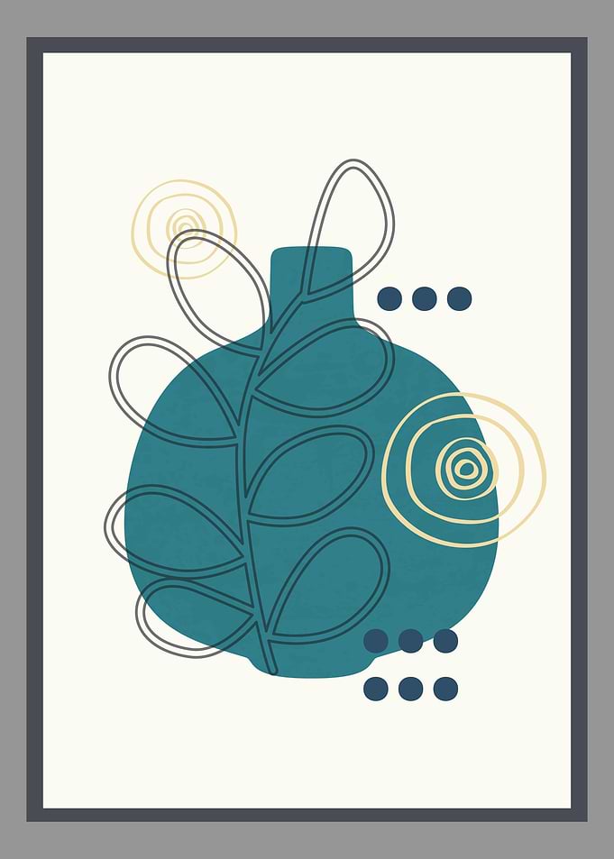 Botanical abstract pottery