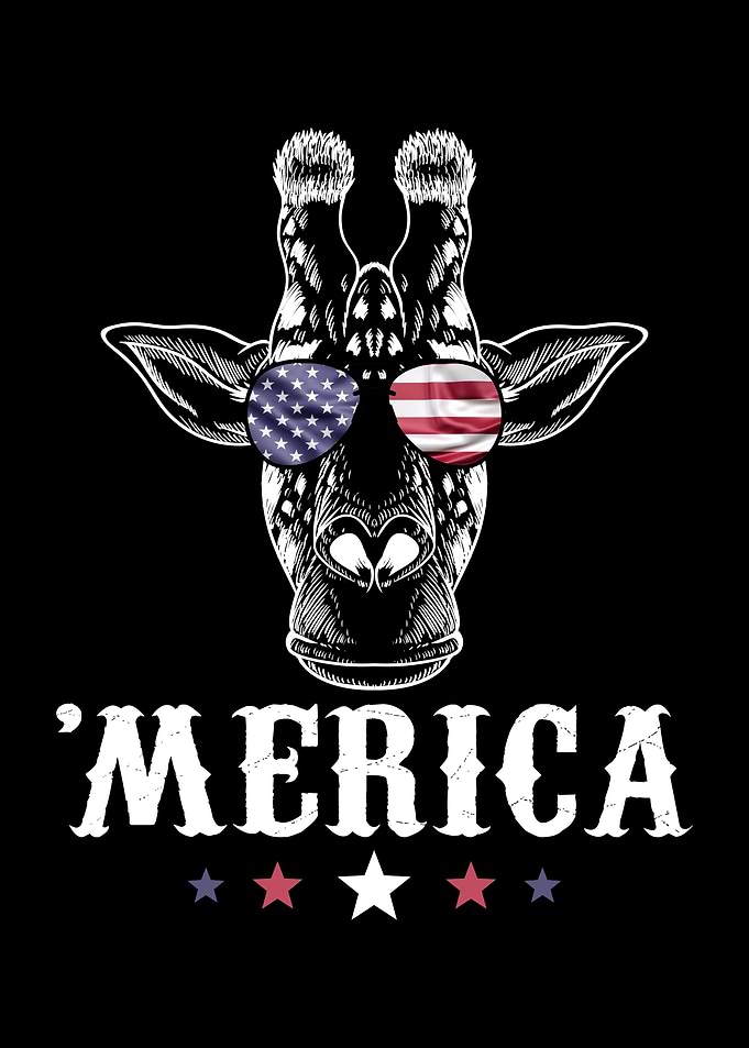 Giraffe Merica 4th of July
