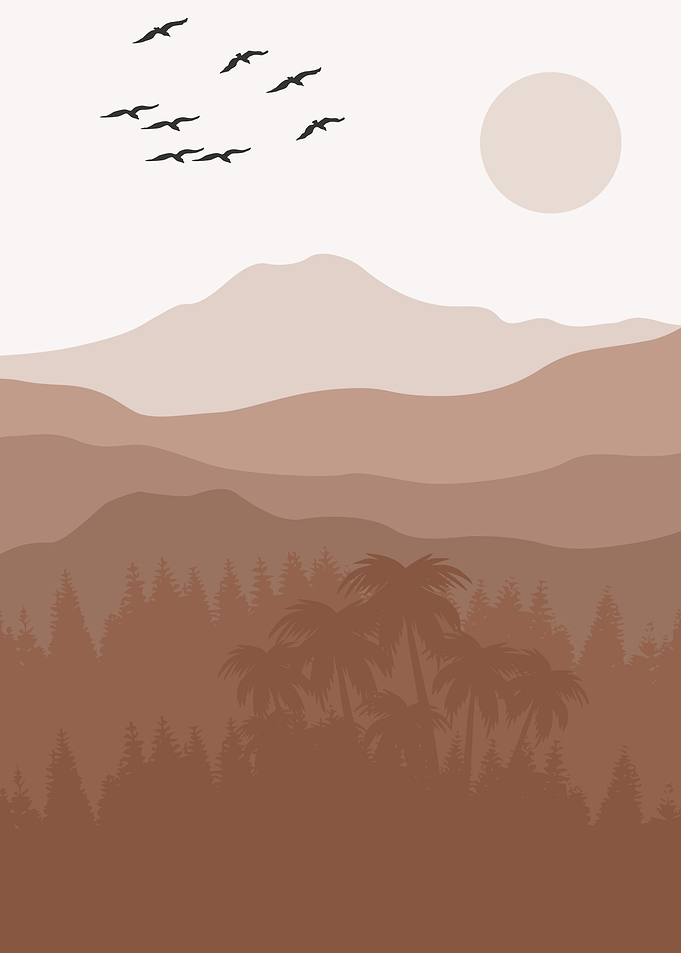 Nature sun with birds fly