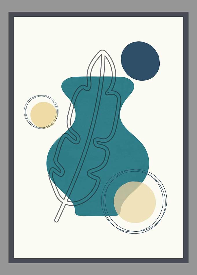 Botanical abstract pottery