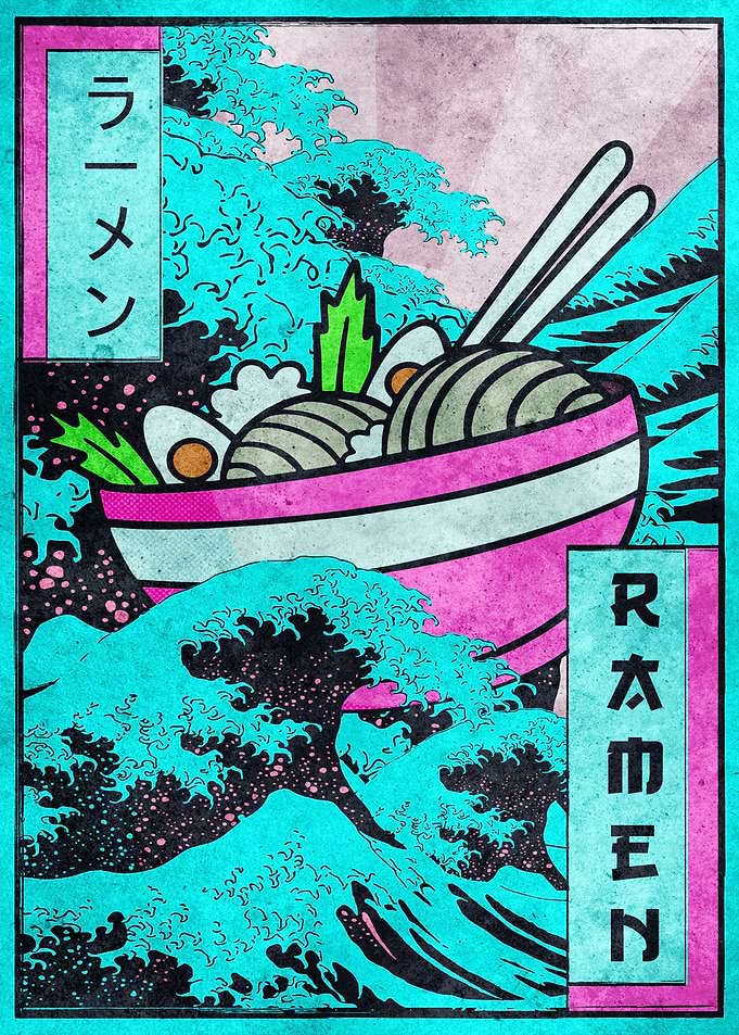 Ramen Kanagawa Wave Retro