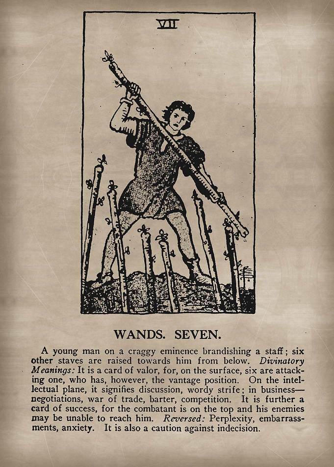 Wands Seven Tarot Card