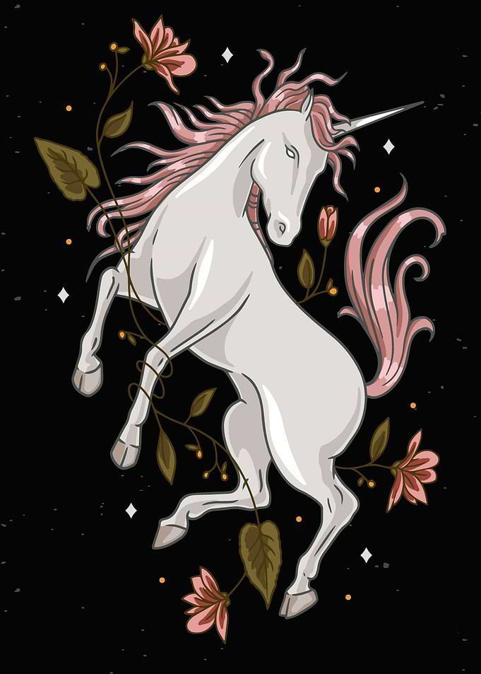 White Unicorn Horse