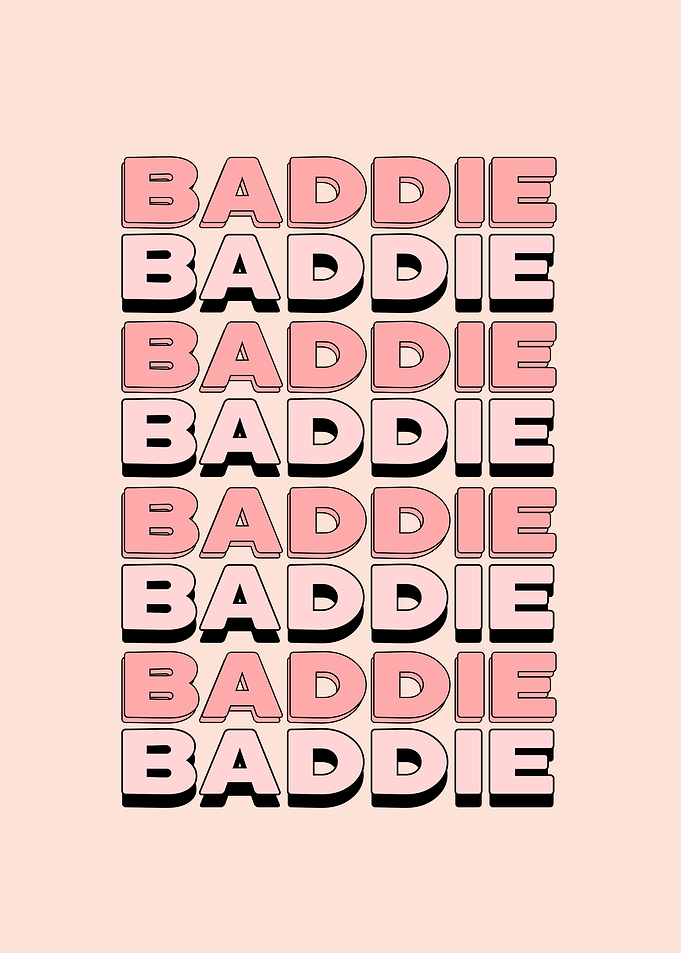 Baddie Text Typography Art