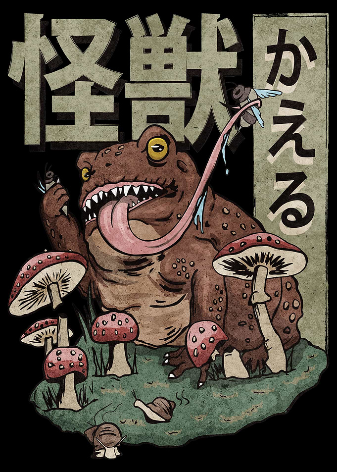 Cottagecore Kaiju Frog