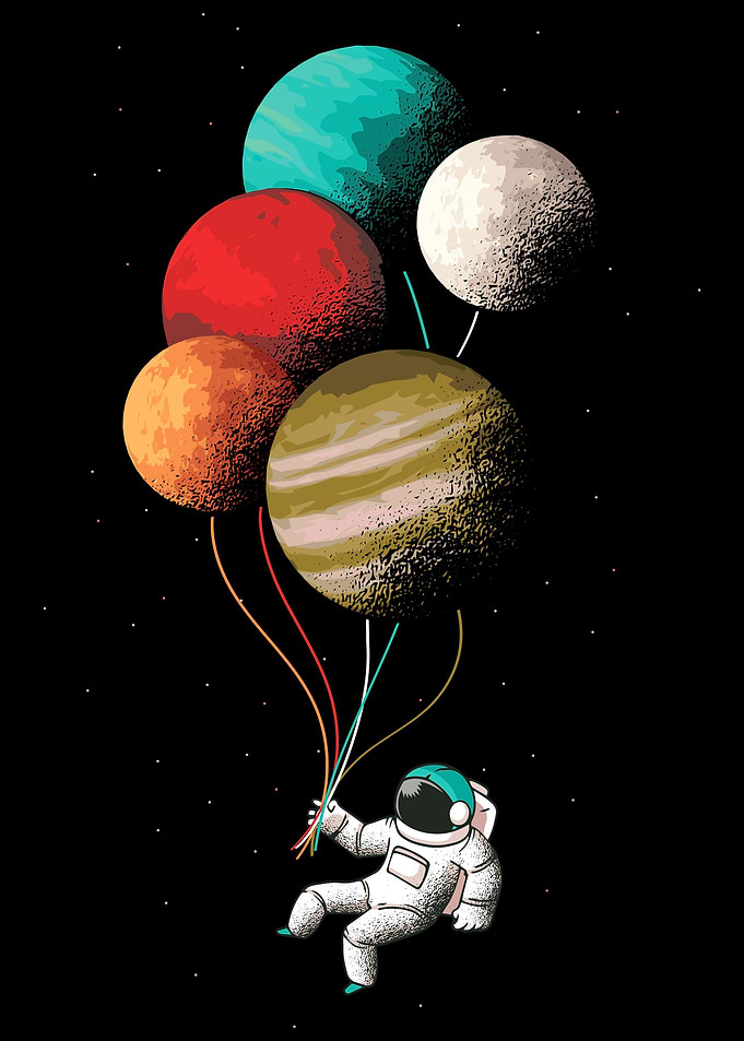 Astronaut Planet Balloons