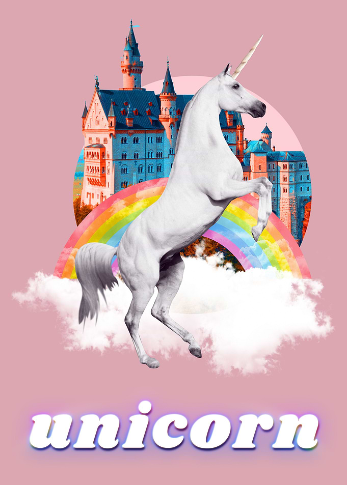 Unicorn Horse with Rainbow