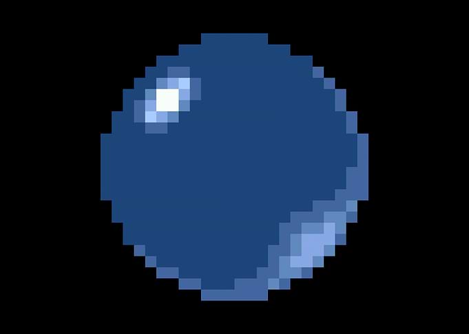 Pixel art orb blue glass c