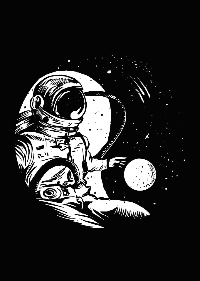 Astronaut yin yang space