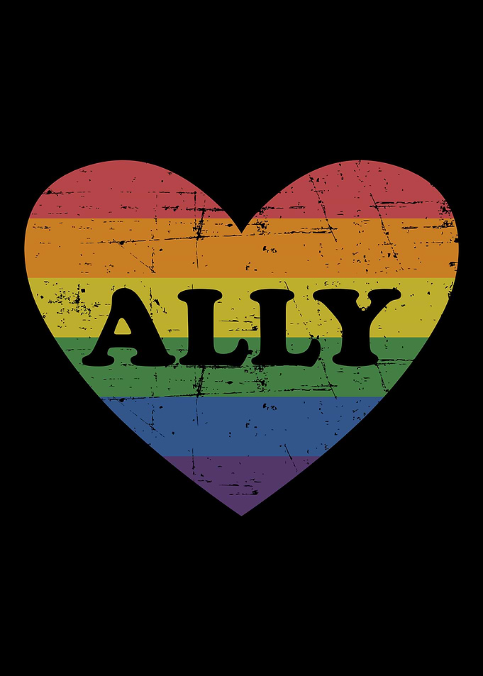 Ally rainbow flag heart fo