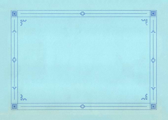 Paper frame cyan blue 1900